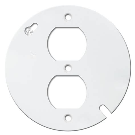 circle junction box cover with outlet|round electrical box outlet plates.